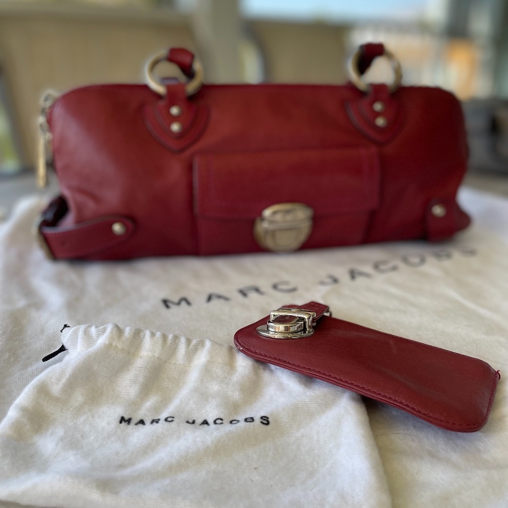 Red Marc Jacobs Handbag with Mini Change purse
